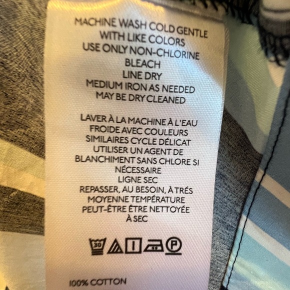 NWT new SP small petite Anthropologie Maeve Emmy swing dress blue stripe pockets - Picture 10 of 17